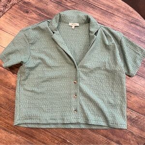 Madewell Sage Textured Button-Down Shirt